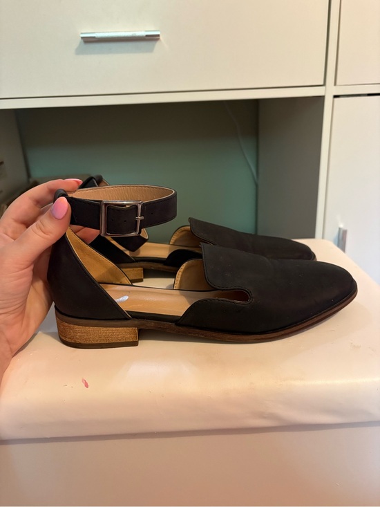 Shoes - Black Ankle-Strap D'Orsay Flats - Women